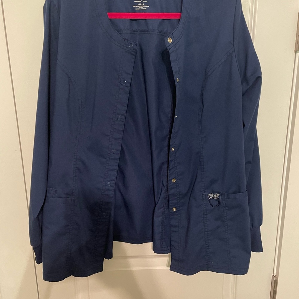 Cherokee revolution navy scrub jacket large